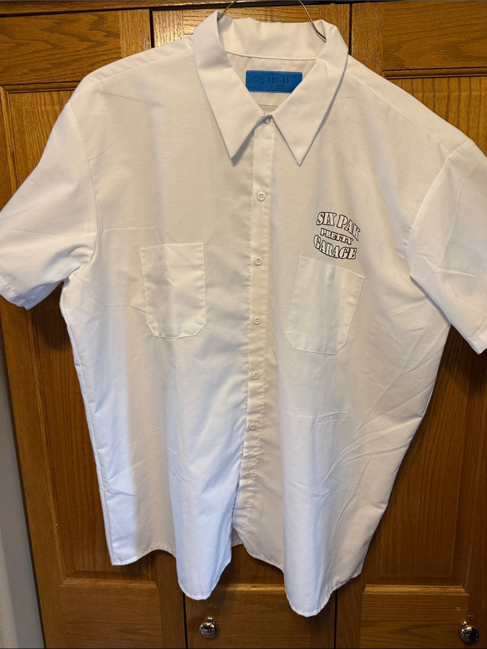 Softwear White Short-Sleeve Button-Up Shirt with Chest Pockets Size: 44L SS